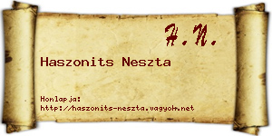 Haszonits Neszta névjegykártya